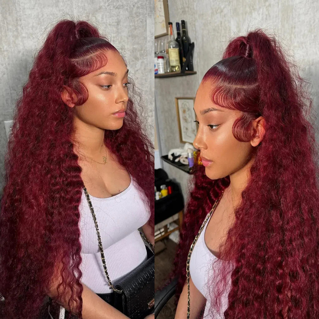 Red Full Frontal Wig
